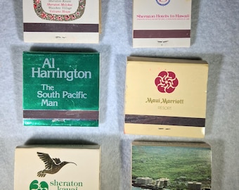 Vintage Hawaii Hotel Matchbooks Lot: Sheraton, Marriott, Hilton – Travel Ephemera