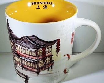 Starbucks Shanghai You Are Here Mug | Yu Garden Lanterns, Koi Fish (2013)