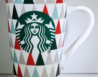 Starbucks Holiday Geometric Triangle Mug 16oz | Ceramic Coffee Cup