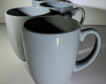 Corelle Coordinates Grey Stoneware Mugs | Set of 4 Modern Farmhouse Coffee Cups
