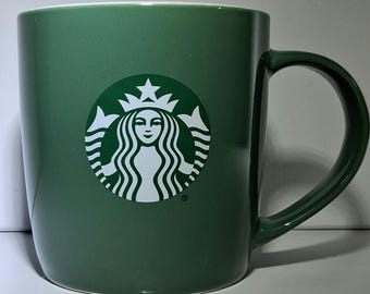 Starbucks 2021 Solid Green Ceramic Mug 11oz | Siren Logo Collectible