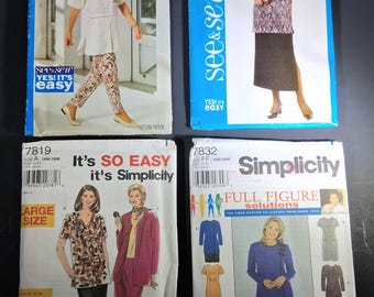 Plus Size Sewing Patterns Bundle: Dresses, Tops, Skirts, Jackets (Sizes 16W-28W)