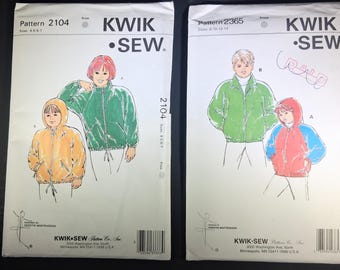 Kwik Sew Children's Pullover Sweatshirt Sewing Patterns (Sizes 4-14) Uncut Bundle
