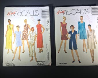 Easy McCall’s 9279 & 2048 Dress Patterns – Women’s Fashion Basics Vintage  Bundle (1990s Uncut)