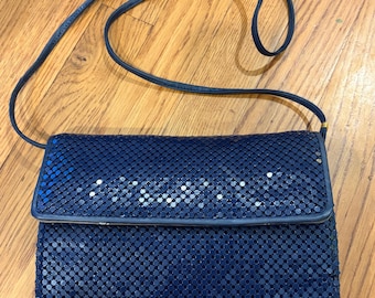 Vintage 60er Jahre 'Whiting and Delphi' Navy Metal Mesh Umhängetasche