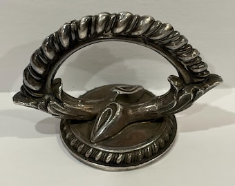 Vintage Silverplate Meat Dome Handle Ornate Engraving 3 oz 2 in - 19th Century