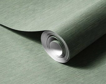 Muted Grasscloth Wallpaper, Muted Green Look for Warm Living Rooms and Bedrooms