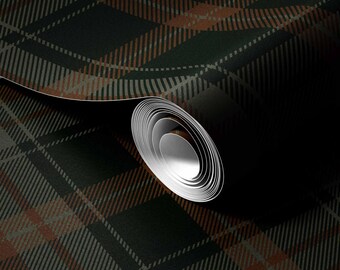 Moody Hunter Grüne Tartan Tapete | Klassisches Karo Muster