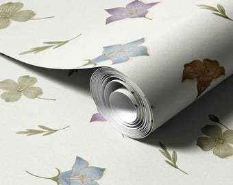 Peel & Stick Delicate Pastel Wildflower Seamless Wallpaper | Soft Botanical Pattern