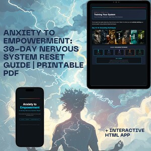 Guía de 30 días para restablecer el sistema nervioso: protocolos para reprogramar la ansiedad (PDF imprimible + aplicación)