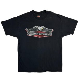 Harley-Davidson Bartels West Los Angeles Eagle Graphic T-Shirt Black Mens XL Vtg