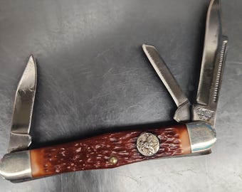 Vintage 1970s Camillus 1047 Official Boy Scout Whittler Pocket Knife Stockman