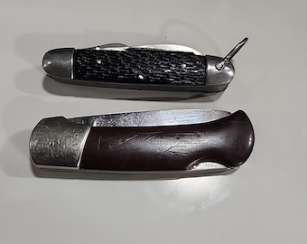 2 Saber pocket knives for the price of one. A camp knive MIJ and a lockback MIHK