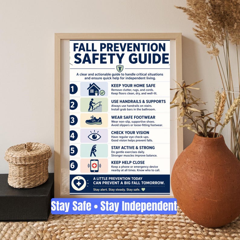 Senior Fall Prevention Safety Guide Poster (instant Download) - Etsy