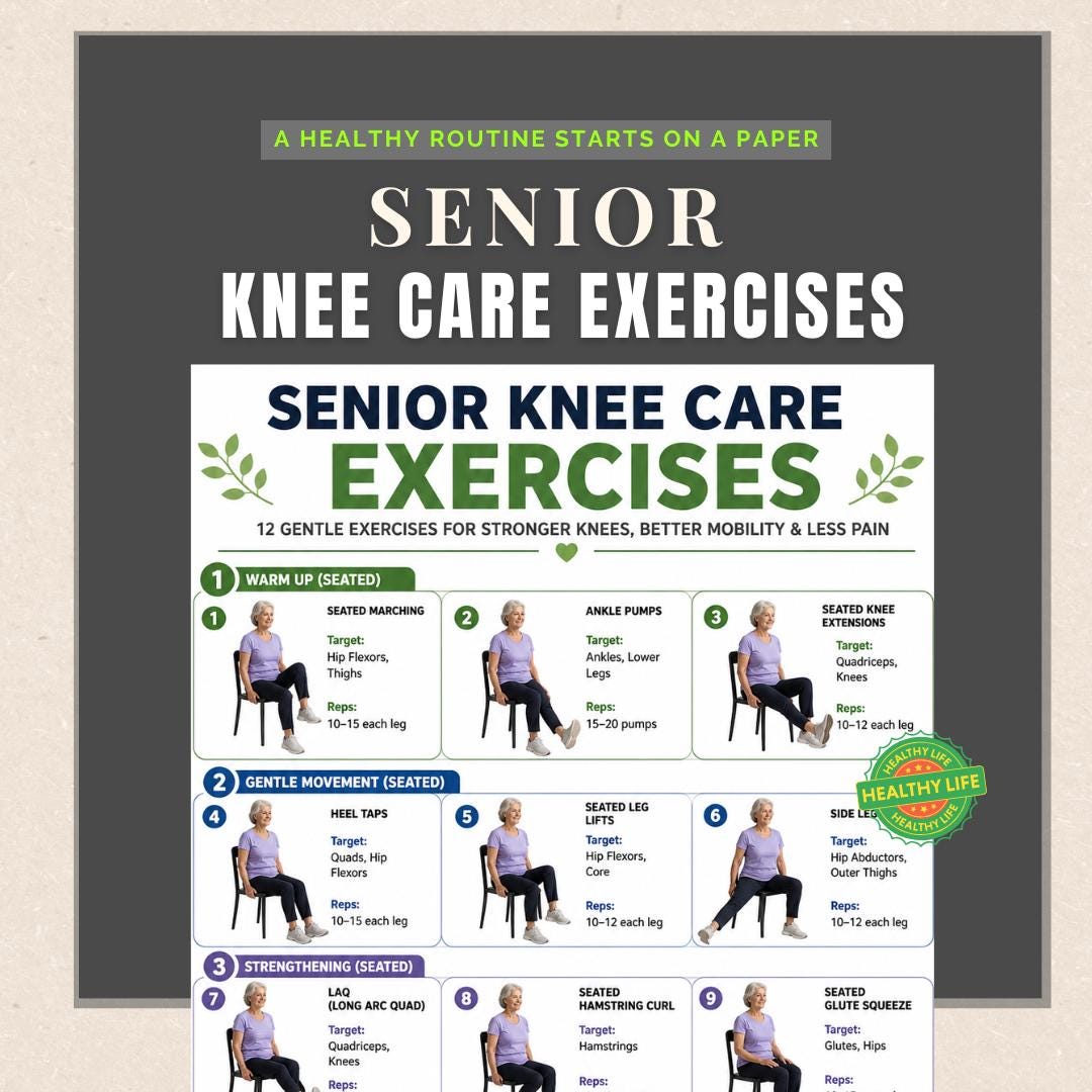 Senior Knee Care Exercises | Seated Low Impact Workout Routine ...