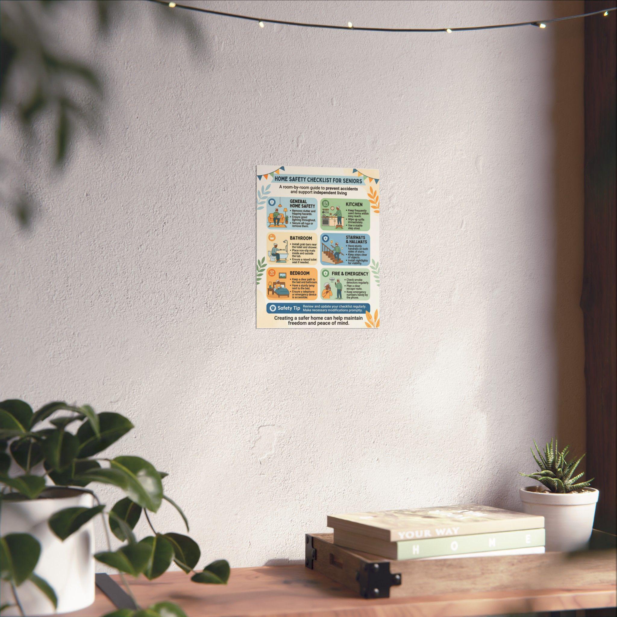 Seniors Home Safety Checklist Poster | Room-by-room Guide for ...