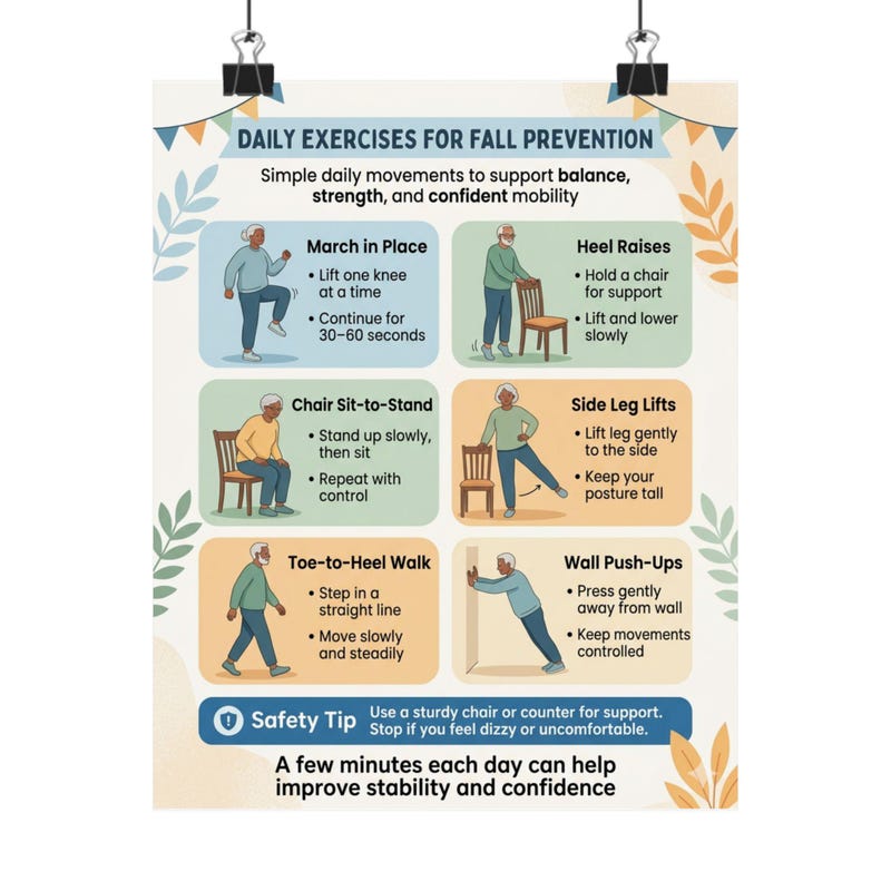 Fall Prevention Poster - Etsy