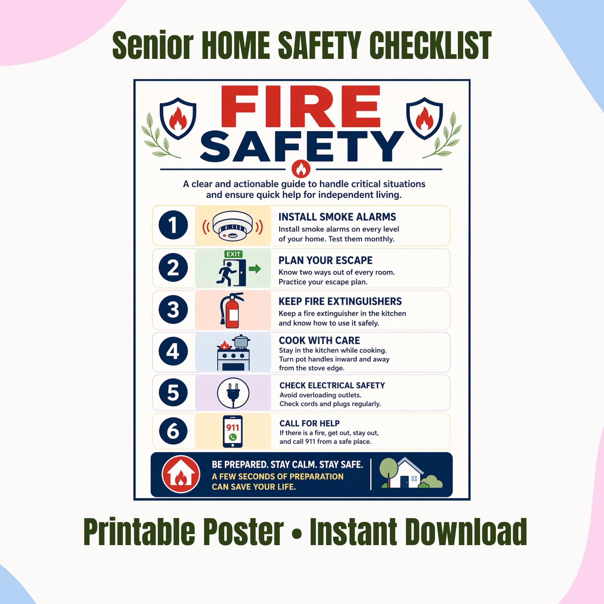 House Post Fire Checklist.pdf Fire Safety Checklist Poster | Home Prevention Guide (instant Download ...