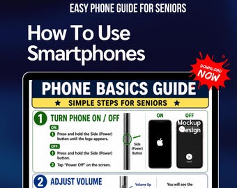 Smartphone Basics Guide for Seniors | Easy Step by Step iPhone and Android Instructions | Large Print Tech Help | Caregiver PDF