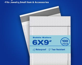 6x9 White Bubble Mailers | Padded Envelopes for Small Business Shipping | Self Seal Poly Mailers | Lightweight Packaging Bags