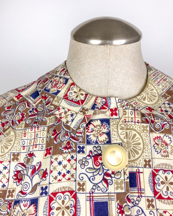 Vintage Early 60s Collared Mid-Length Button Down… - image 4