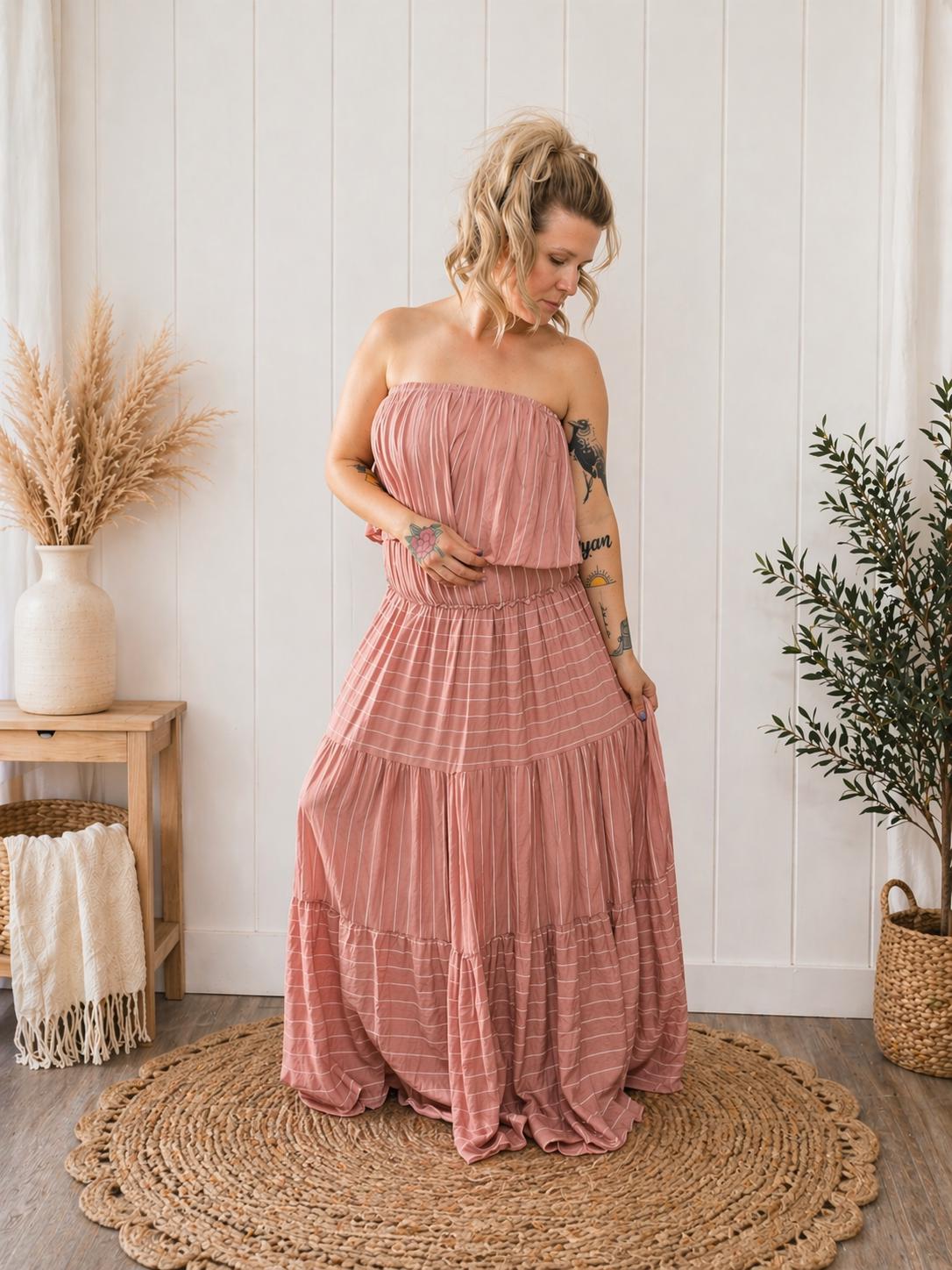 princess polly baby blue dress CLAIRE LUISE Boho-style maxi dress in blue