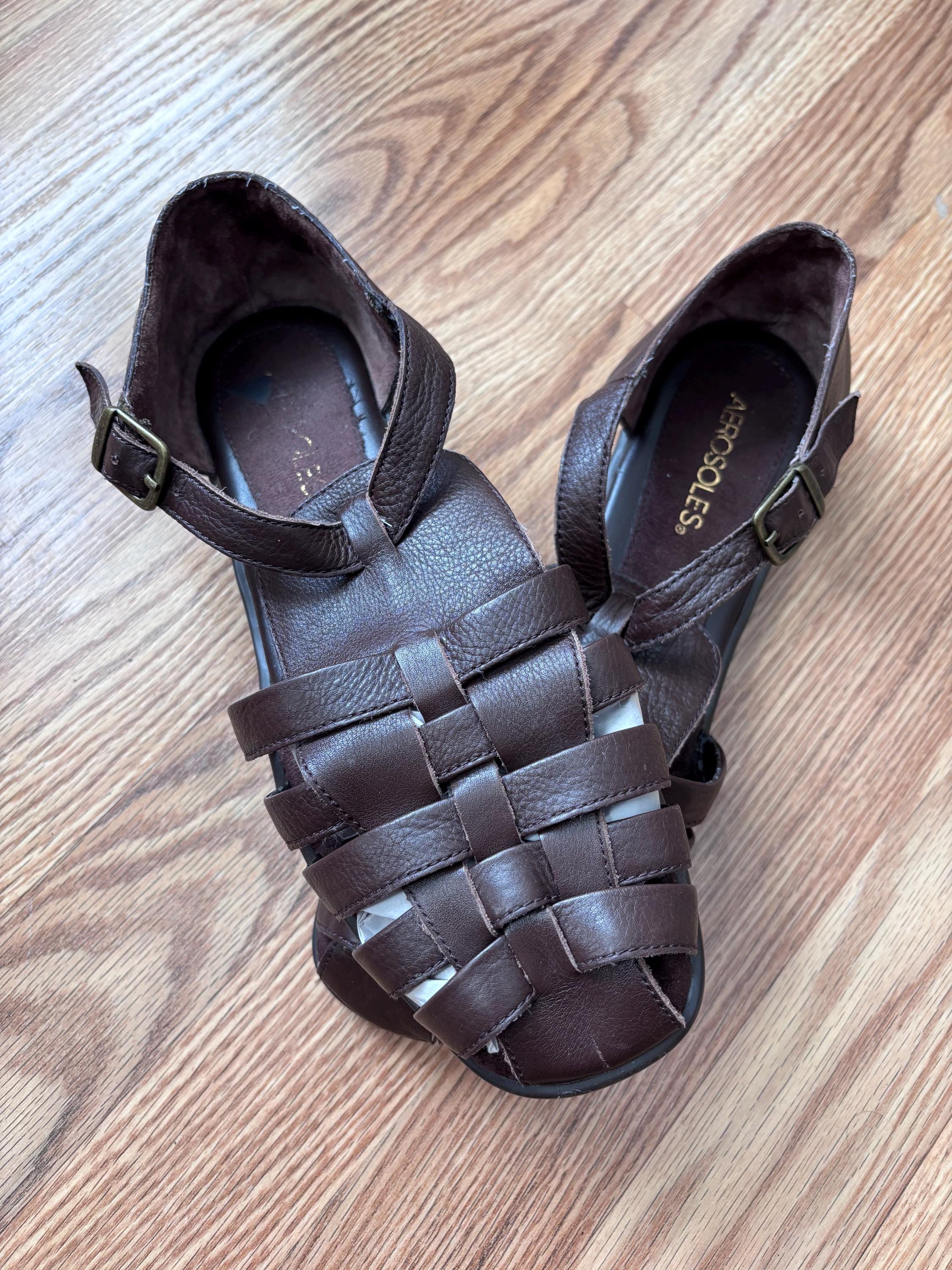 L. L. Bean Black Leather Fisherman Style Sandals            size 12‎ Mens Reed Fisherman Mini Lug Black | G.H. Bass main image 2