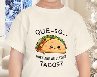 Kids Taco Shirt, Funny Toddler Tee, Youth Foodie Lover Gift