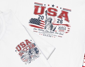 2026 Soccer USA Fan Shirt, US Country Flag 26 Tee, Retro Patriotic Eagle Logo Shirts, Football Tournament Gifts, Vintage World Soccer Outfit