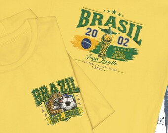 Brazil Football Jersey, 2026 Soccer Fan Shirt, Brasil World Cup Champion 2002 Tee, Seleção Logo Shirts, Vintage Football Tournament Outfits