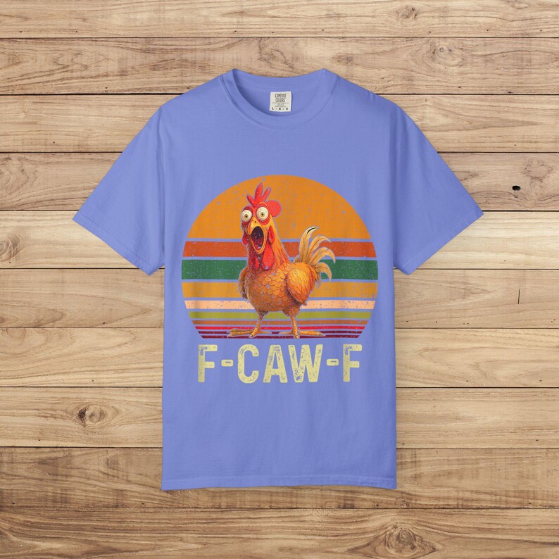 F-Caw-F Shirt, Funny Rooster Meme Tee, FCAWF Heihei Tops, Disney Moana Gift, Sassy Raven TShirt, Chicken Sarcastic, Humor Pun Crow T-Shirts Flo Blue