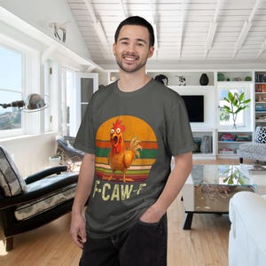 F-Caw-F Shirt, Funny Rooster Meme Tee, FCAWF Heihei Tops, Disney Moana Gift, Sassy Raven TShirt, Chicken Sarcastic, Humor Pun Crow T-Shirts Pepper