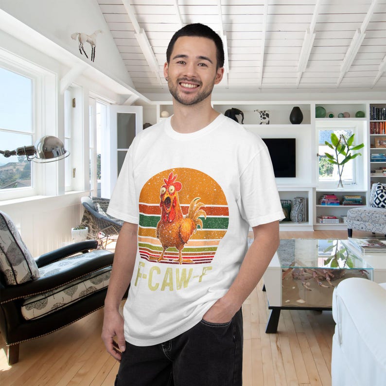 F-Caw-F Shirt, Funny Rooster Meme Tee, FCAWF Heihei Tops, Disney Moana Gift, Sassy Raven TShirt, Chicken Sarcastic, Humor Pun Crow T-Shirts White