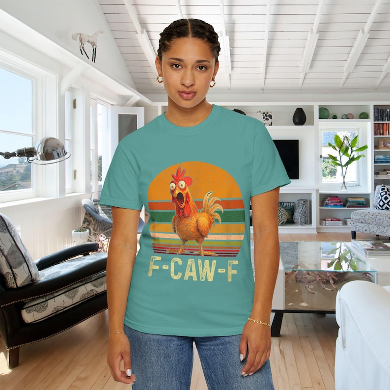 F-Caw-F Shirt, Funny Rooster Meme Tee, FCAWF Heihei Tops, Disney Moana Gift, Sassy Raven TShirt, Chicken Sarcastic, Humor Pun Crow T-Shirts Seafoam