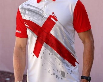Go! England World Cup Football 2026 Polo Shirt, Soccer Team Tee, It's Coming Home, Three Lions Costume, UK Flag Cosplay, Games Day T-Shirts