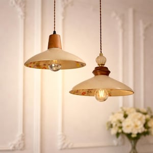 Moderne bloemen koepel hanglamp hout accent hanglamp Scandinavische plafondverlichting