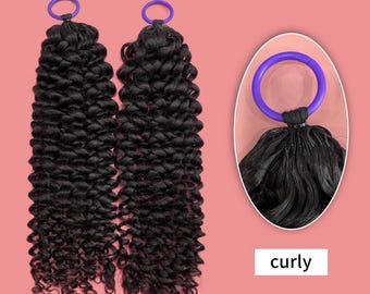 Extension di capelli umani ricci all'uncinetto. 100% non trattati.