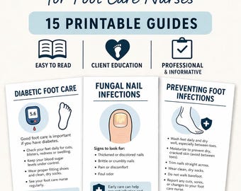 Patient Education Handouts | Foot care nurse bundle | Printable PDF | Diabetic Foot Care Guides | Client Education