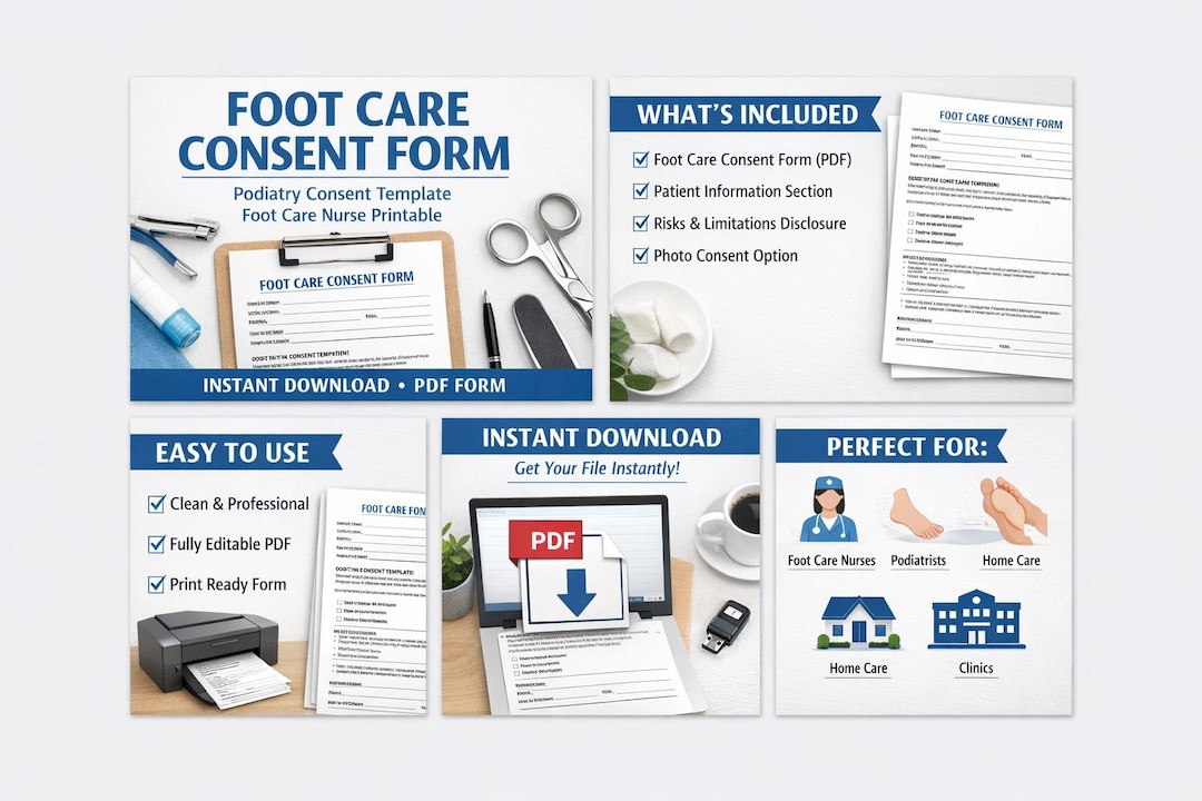 Foot Care Routine Forms Foot Care Consent Form | Foot Care Nurse Printable | Medical Consent ...