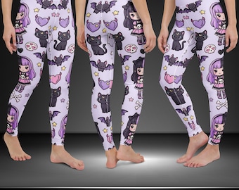 Pastel Goth Girl Yoga Leggings