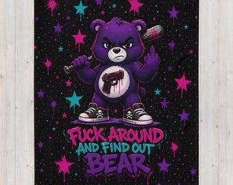 Ficken Sie herum und finden Sie heraus Pflege-Bär-Karikatur-Überwurf-Decke