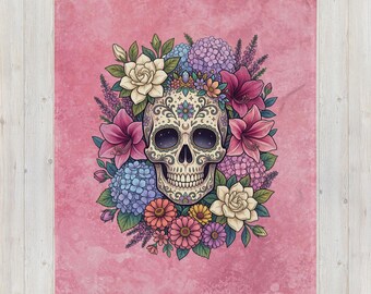 Couverture florale en cristal rose le jour des morts pour le jour des morts