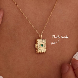 Custom Birthstone Pendant Necklace, Personalized Photo Pendant, Engraved Memorial Jewelry, Anniversary Gift, Family Keepsake Gift for Her