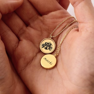 Custom Pet Necklace, Engraved Pet Portrait Pendant, Personalized Pet Name Jewelry, Memorial Jewelry, Pet Photo Necklace, Mother’s Day Gift