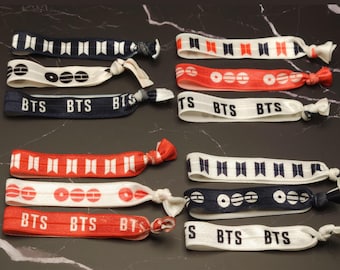 BTS Inspired Concert Hair Ties Bracelet Set • No Crease Elastic Hair Bands • ARMY Tour Kit Merch • World Tour Accessories • Set of 3 Fans Gi