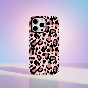 Rosa leopardmönster magnetiskt telefonskal för iPhone 15 16 14 13 12 11 Pro Max Air Plus för Magsafe trådlöst laddningsfodral