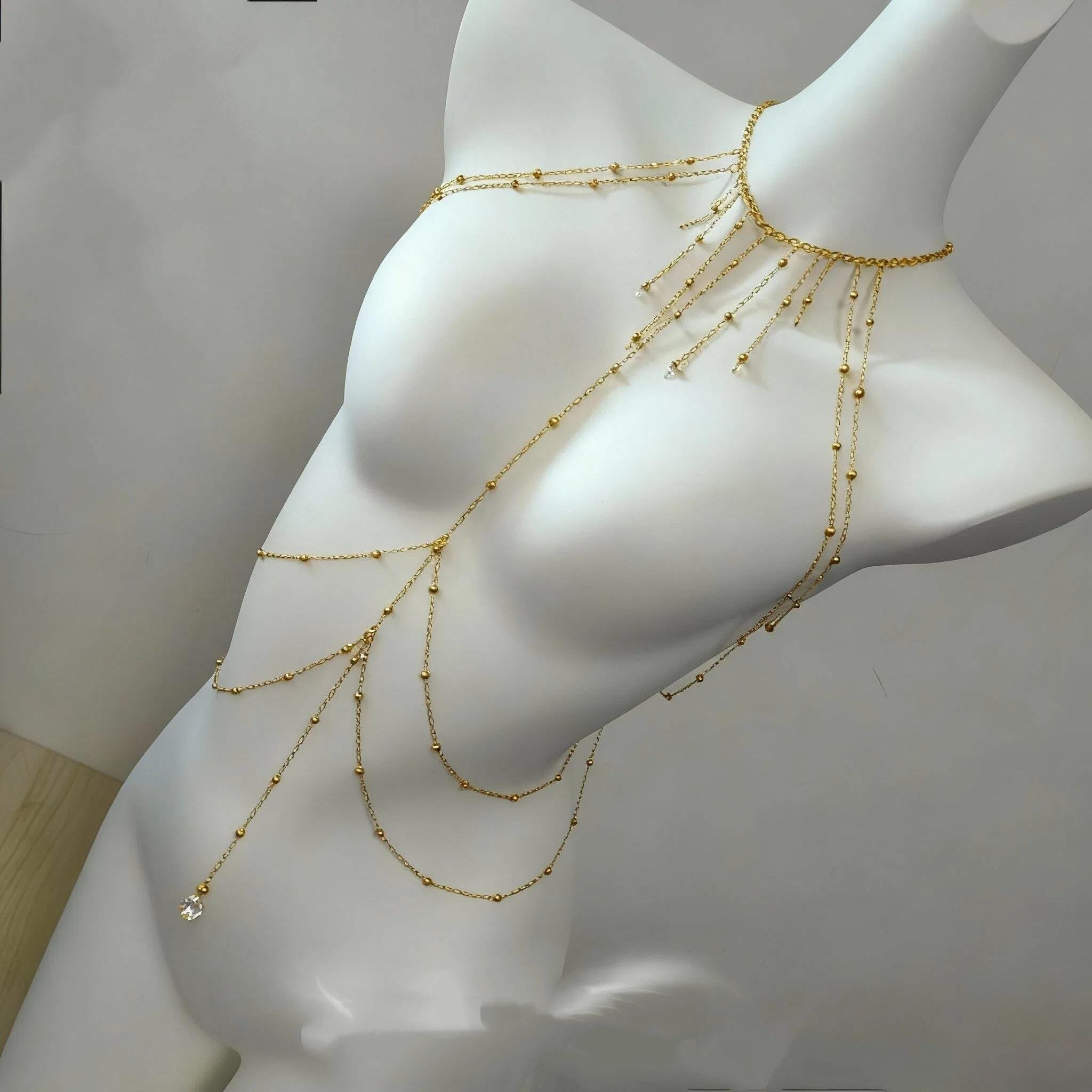 メンズ男性ジュエリー上着ショルダーボディチェーン Men body chain - Etsy 日本