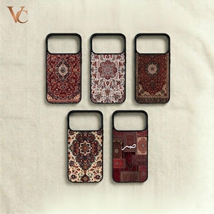Persian Rug Phone Case Vintage Carpet Cover for iPhone 17 16 15 14 13 Pro Max Samsung S26 S25 S26 Ultra Boho Kilim Oriental Floral Gift