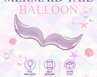 Pink Mermaid Tail Foil Balloon | Mermaid Party Decor, Under the Sea Birthday, Mermaid Balloon Garland, Ocean Theme Party Decoration