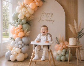 Boho Balloon Garland Kit,Balloon Arch Kit,Retro Balloon Kit, Neutral Birthday Party Decor